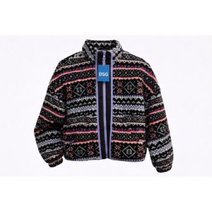 DSG Girls Youth Large 14 Fleece Jacket Full Zip‎ Warm Winter Coat Multicolor